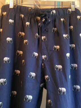 NEW "Woolrich" Brushed 100% Cotton Lounge/Sleep/Pajama Pant Bear Print Man L